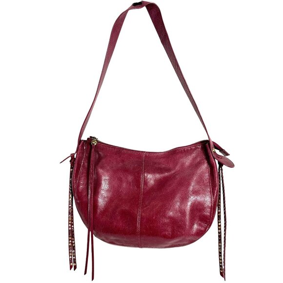 HOBO International Handbags - HOBO International Slouchy Shoulder Bag Studded Tassels Merlot Wine Burgundy
